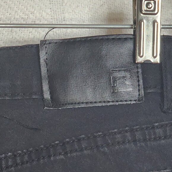 Reset Moto Black Straight Leg Zip Pocket Detail Cotton Span Stretch Jeans Sz 10 - Picture 12 of 16